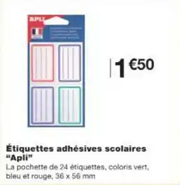 Monop' Étiquettes adhésives scolaires apli offre