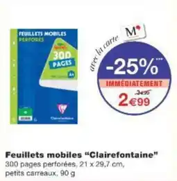 Monop' Feuillets mobiles clairefontaine offre