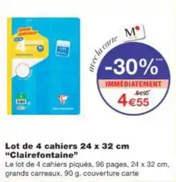 Monop' Lot de 4 cahiers clairefontaine offre