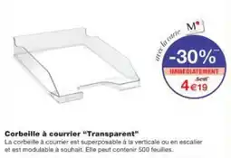 Monop' Corbeille à courrier transparent offre