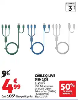 Auchan QILIVE Câble 5 en 1 de offre