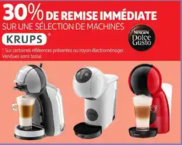 Auchan KRUPS Sur une sélection de machines offre