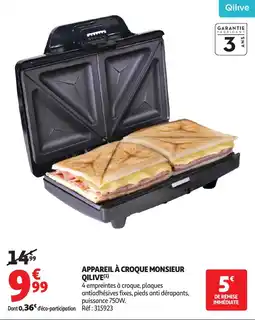 Auchan QILIVE Appareil à croque monsieur offre