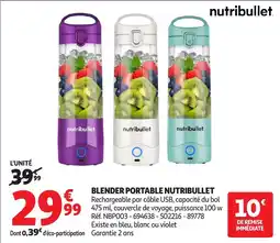 Auchan NUTRIBULLET Blender portable offre