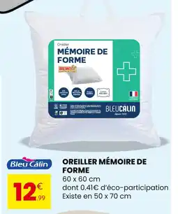 Stokomani Bleu Câlin OREILLER MÉMOIRE DE FORME offre