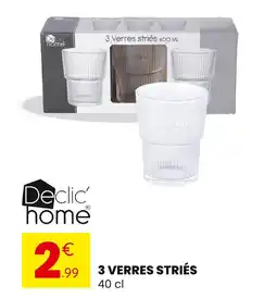 Stokomani DÉCLIC'HOME 3 verres striés offre