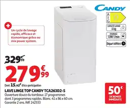 Auchan CANDY Lave linge top tca263d2-s offre