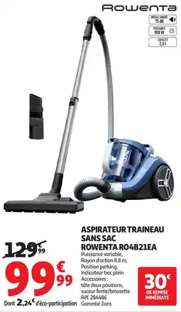 Auchan ROWENTA Aspirateur traineau sans sac ro4b21ea offre
