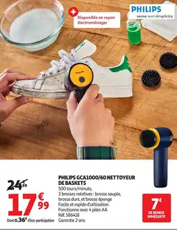 Auchan PHILIPS Gca1000/60 nettoyeur de baskets offre