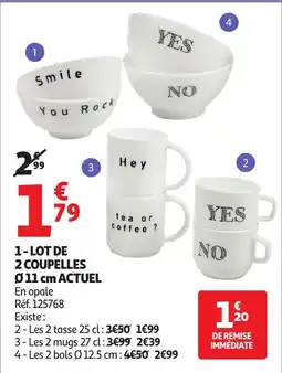 Auchan ACTUEL Lot de 2 coupelles 011 011 cm offre