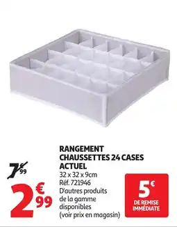 Auchan ACTUEL Rangement chaussettes 24 cases offre