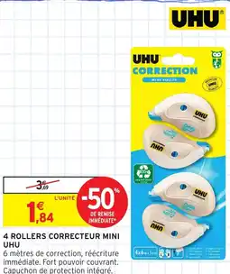 Intermarché UHU 4 rollers correcteur mini offre