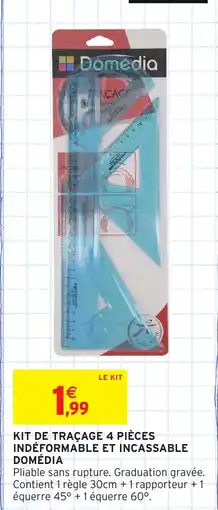Intermarché Kit de traçage 4 pièces indéformable et incassable domédia offre