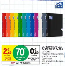 Intermarché OXFORD Cahier openflex 24x32cm 96 pages offre