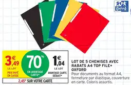 Intermarché OXFORD Lot de 5 chemises avec rabats a4 top file+ offre