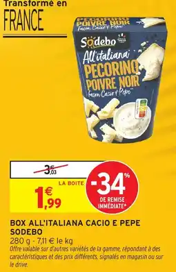 Intermarché Box all'italiana cacio e pepe sodebo offre