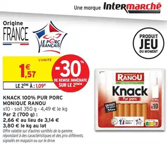 Intermarché MONIQUE RANOU Knack 100% pur porc offre