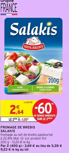 Intermarché Fromage de brebis salakis offre