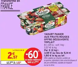 Intermarché Yaourt panier aux fruits rouges offre découverte yoplait offre