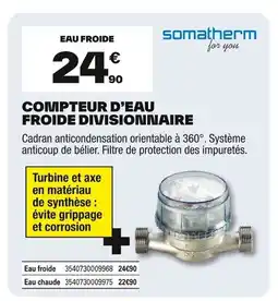 Brico Dépôt Compteur d'eau froide divisionnaire offre