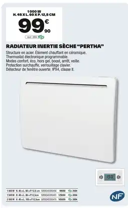 Brico Dépôt Radiateur inertie sèche pertha offre