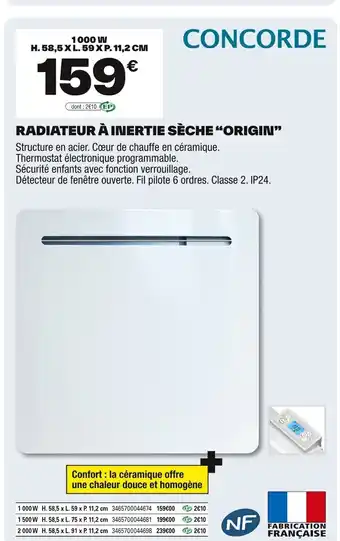 Brico Dépôt Radiateur à inertie sèche origin offre