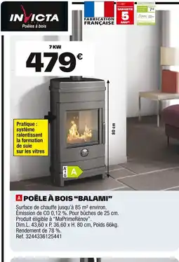 Brico Dépôt Poêle à bois balami offre