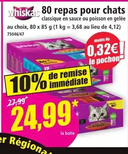 Norma WHISKAS 80 repas pour chats offre
