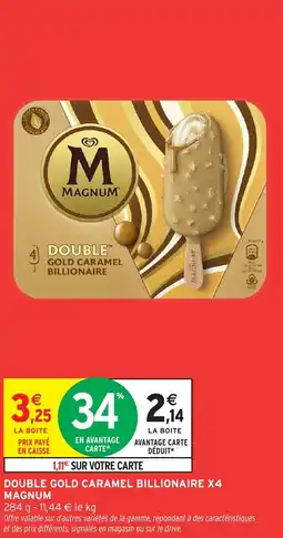 Intermarché MAGNUM Double gold caramel billionaire x4 offre
