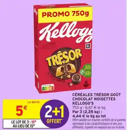 Intermarché Céréales trésor goût chocolat noisettes kellogg's offre