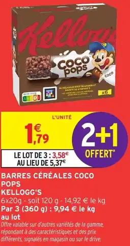 Intermarché Barres céréales coco pops kellogg's offre