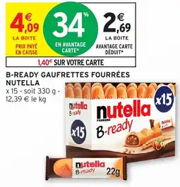 Intermarché B-ready gaufrettes fourrées nutella offre