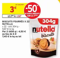 Intermarché Biscuits fourrés x 22 nutella offre