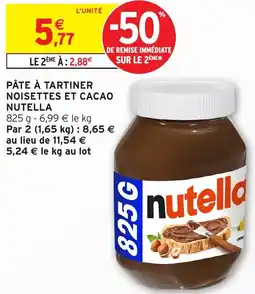 Intermarché Pâte à tartiner noisettes et cacao nutella offre