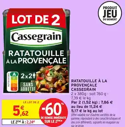 Intermarché Ratatouille à la provençale cassegrain offre