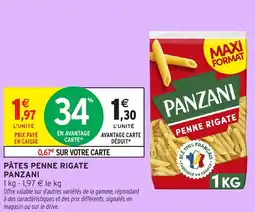 Intermarché PANZANI Pâtes penne rigate offre