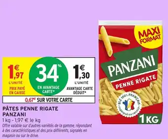 Intermarché PANZANI Pâtes penne rigate offre