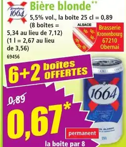 Norma 1664 Bière blonde offre