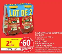 Intermarché PANZANI Sauce tomates cuisinées offre