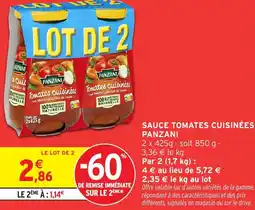 Intermarché Sauce tomates cuisinées panzani offre