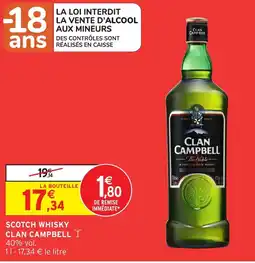Intermarché CAMPBELL Scotch whisky clan offre