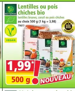Norma BIO SONNE Lentilles ou pois chiches bio offre