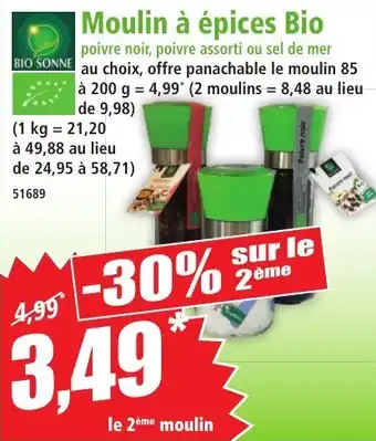 Norma BIO SONNE Moulin à épices Bio offre
