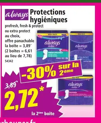 Norma ALWAYS Protections hygiéniques offre