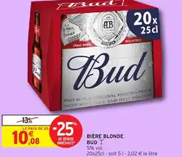 Intermarché BUD Bière blonde offre