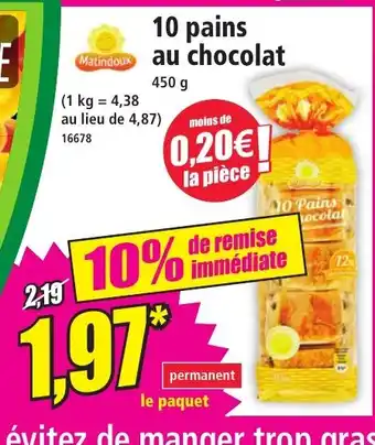 Norma MATINDOUX 10 pains au chocolat offre