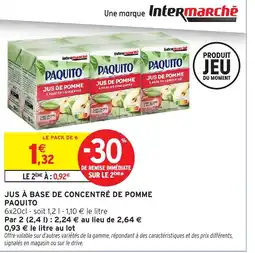 Intermarché PAQUITO Jus à base de concentré de pomme offre