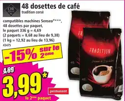 Norma 48 dosettes de café offre