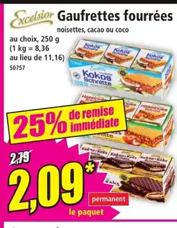 Norma EXCELSIOR Gaufrettes fourrées offre