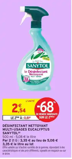 Intermarché SANYTOL Désinfectant nettoyant multi-usages eucalyptus offre